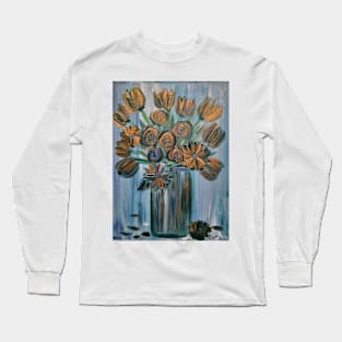 Some beautiful abstract mixed flowers rose's and tulips flowers in a glass vase Long Sleeve T-Shirt